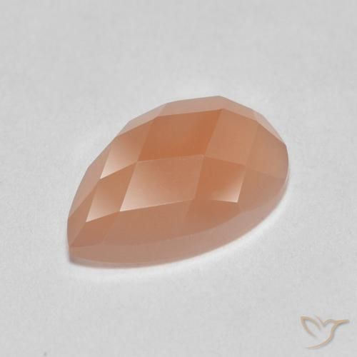 1.06ct Natürlicher Mittelorange Mondstein, Birnenform, Lichtdurchlässig