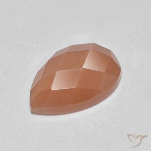 1.11ct Natürlicher Pfirsich-orange Mondstein, Birnenform, Lichtdurchlässig