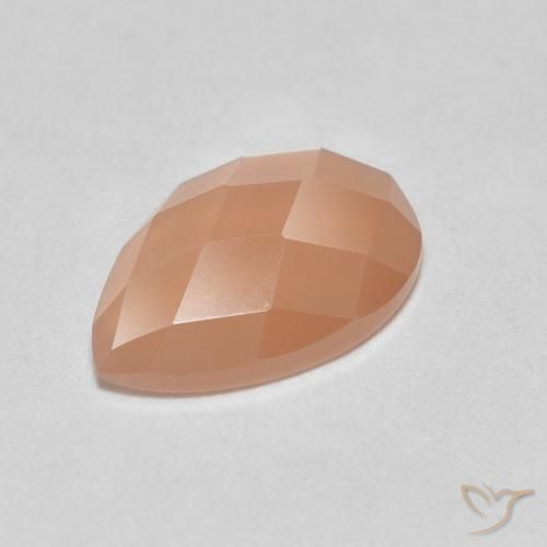 0.94ct Natürlicher Cantaloupe-Orange Mondstein, Birnenform, Lichtdurchlässig