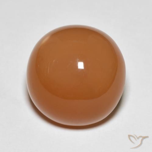 11.93ct Natürlicher Mittelorange Mondstein, Runden, Lichtdurchlässig