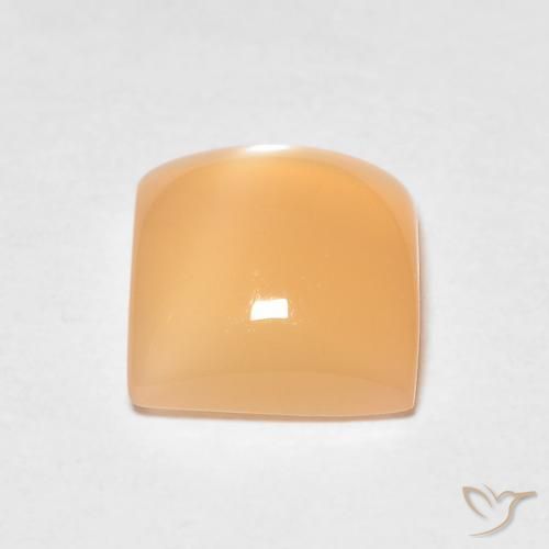 9,17 ctw natürlicher Cantaloupe-Orange Mondstein, Quadrat, Lichtdurchlässig