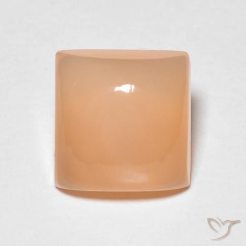 1.86ct Natürlicher Pfirsich-orange Mondstein, Quadrat, Lichtdurchlässig