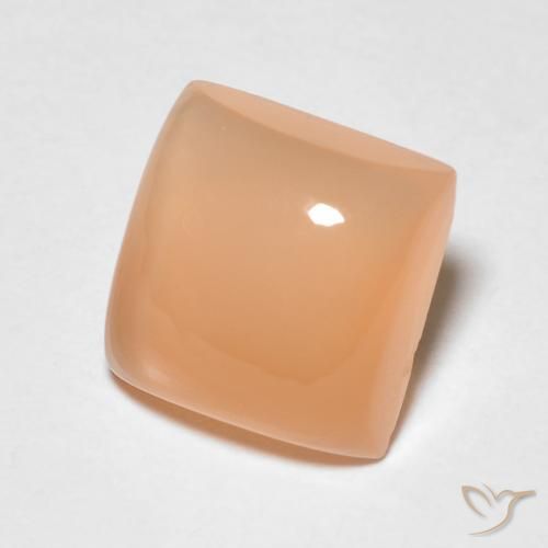 9,17 ctw natürlicher Pfirsich-orange Mondstein, Quadrat, Lichtdurchlässig