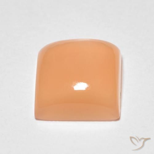 9,17 ctw natürlicher Pfirsich-orange Mondstein, Quadrat, Lichtdurchlässig