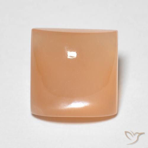 2.07ct Natürlicher Pfirsich-orange Mondstein, Quadrat, Lichtdurchlässig