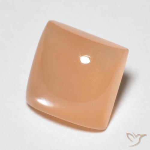 9,17 ctw natürlicher Pfirsich-orange Mondstein, Quadrat, Lichtdurchlässig