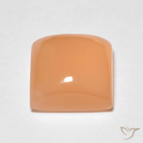 9,17 ctw natürlicher Pfirsich-orange Mondstein, Quadrat, Lichtdurchlässig