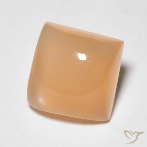 9,17 ctw natürlicher Medium Light-Orange Mondstein, Quadrat, Lichtdurchlässig