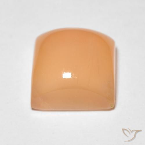 9,17 ctw natürlicher Medium Light-Orange Mondstein, Quadrat, Lichtdurchlässig