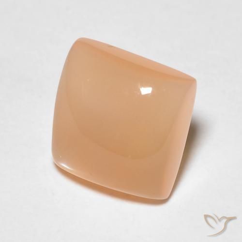 9,17 ctw natürlicher Mittelorange Mondstein, Quadrat, Transparent / Lichtdurchlässig