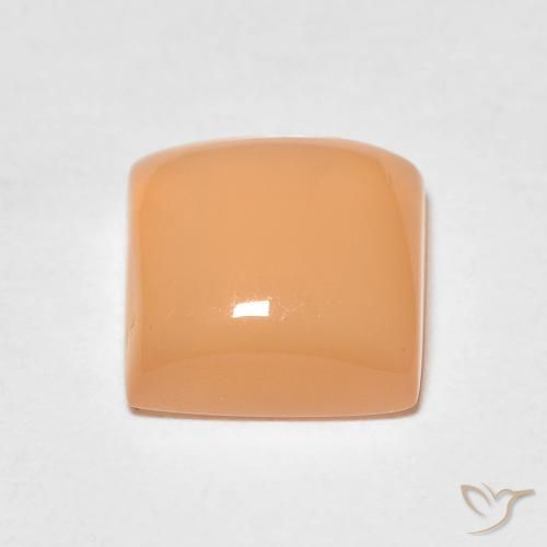 9,17 ctw natürlicher Mittelorange Mondstein, Quadrat, Transparent / Lichtdurchlässig