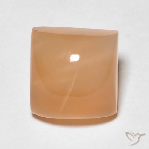 2.56ct Natürlicher Cantaloupe-Orange Mondstein, Quadrat, Lichtdurchlässig