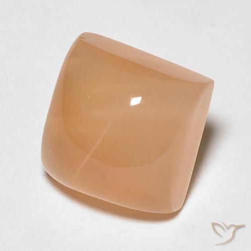 9,17 ctw natürlicher Cantaloupe-Orange Mondstein, Quadrat, Lichtdurchlässig