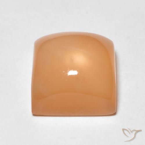 9,17 ctw natürlicher Cantaloupe-Orange Mondstein, Quadrat, Lichtdurchlässig