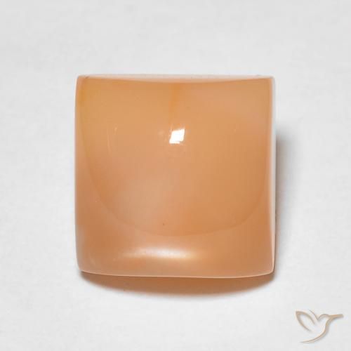2.28ct Natürlicher Pfirsich-orange Mondstein, Quadrat, Lichtdurchlässig