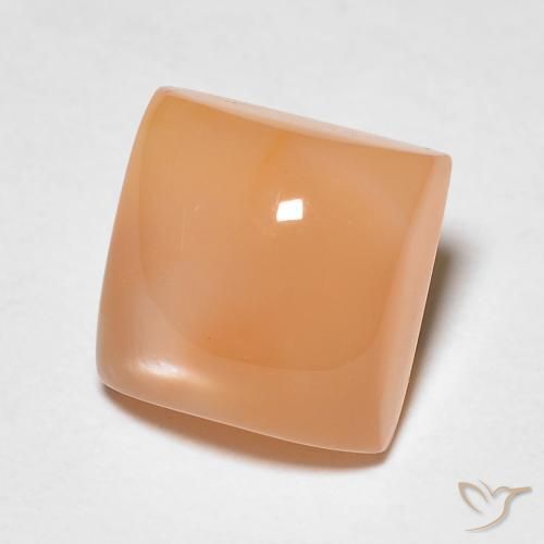 9,17 ctw natürlicher Pfirsich-orange Mondstein, Quadrat, Lichtdurchlässig