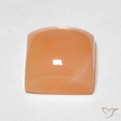 9,17 ctw natürlicher Pfirsich-orange Mondstein, Quadrat, Lichtdurchlässig
