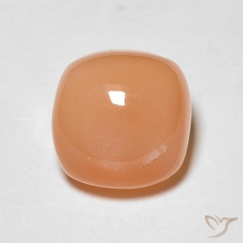 1.85ct Natürlicher Cantaloupe-Orange Mondstein, Kissen, Lichtdurchlässig
