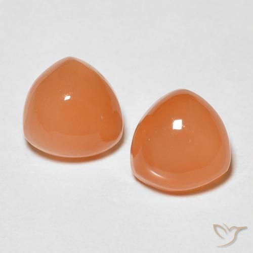 1.75ctw Natürlicher Mittelorange Mondstein, Trillion, Lichtdurchlässig