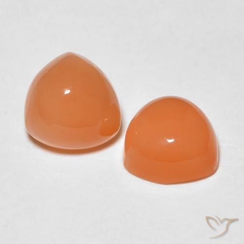 1.75 ct natürliche Mittelorange Mondstein-Edelsteine, Trillion, Lichtdurchlässig