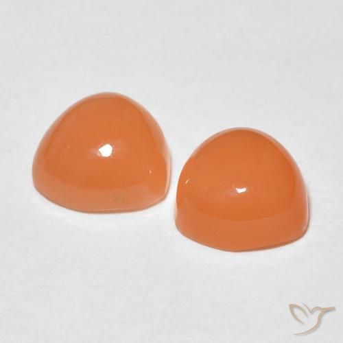 1.75 ct natürliche Mittelorange Mondstein-Edelsteine, Trillion, Lichtdurchlässig