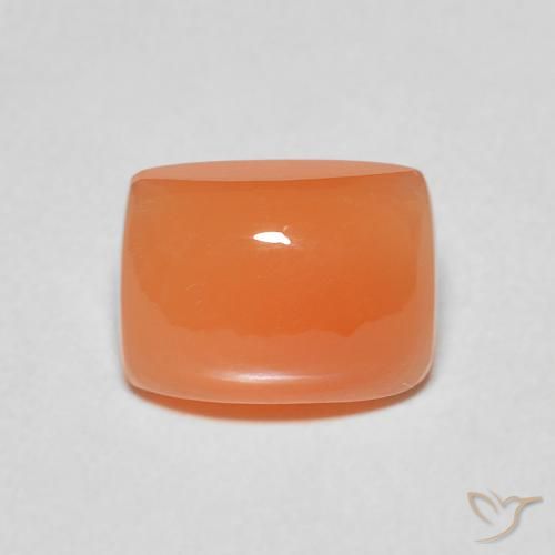 2.48ct Natürlicher tieforange Mondstein, Kissen, Lichtdurchlässig
