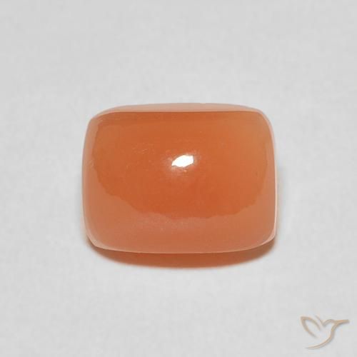 2.80ct Natürlicher rötlich-orange Mondstein, Kissen, Lichtdurchlässig
