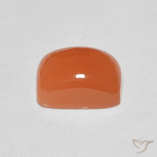 9,17 ctw natürlicher rötlich-orange Mondstein, Kissen, Lichtdurchlässig