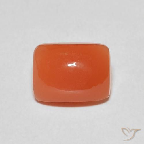 2.40ct Natürlicher Mittelorange Mondstein, Kissen, Lichtdurchlässig