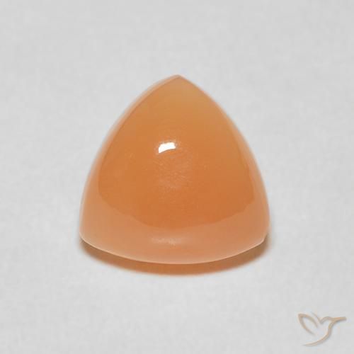 1.83ct Natürlicher Warme Aprikosenorange Mondstein, Trillion, Lichtdurchlässig