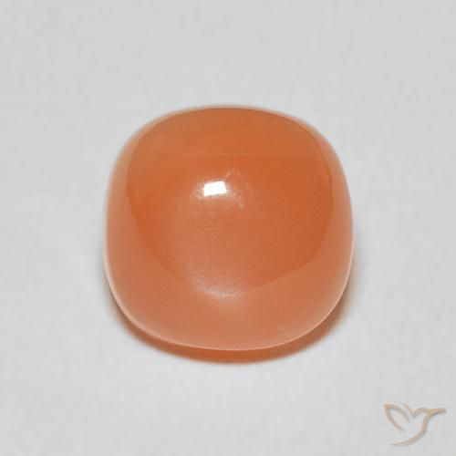 2.24ct Natürlicher hellorange Mondstein, Kissen, Lichtdurchlässig