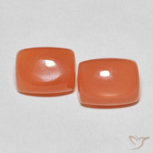 4.82ctw Natürlicher Intensives Orange Mondstein, Kissen, Lichtdurchlässig