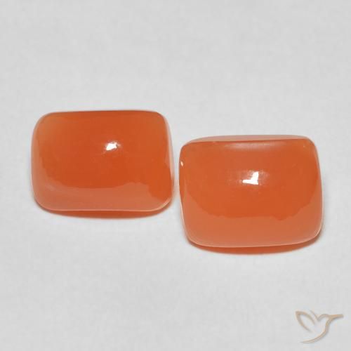 4.87ctw Natürlicher Feuerorange Mondstein, Kissen, Lichtdurchlässig