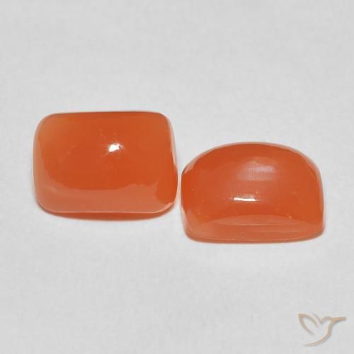 4.87 ct natürliche Feuerorange Mondstein-Edelsteine, Kissen, Lichtdurchlässig