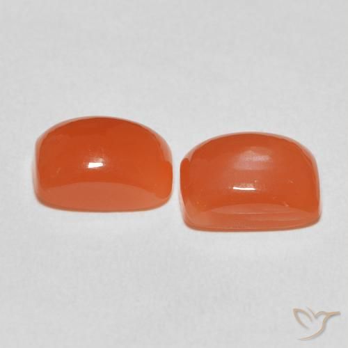 4.87 ct natürliche Feuerorange Mondstein-Edelsteine, Kissen, Lichtdurchlässig