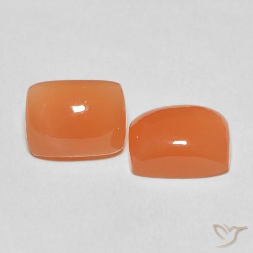 4.85 ct natürliche rötlich-orange Mondstein-Edelsteine, Kissen, Lichtdurchlässig