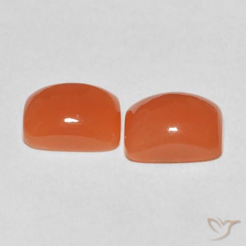 4.87 ct natürliche Warme Aprikosenorange Mondstein-Edelsteine, Kissen, Lichtdurchlässig