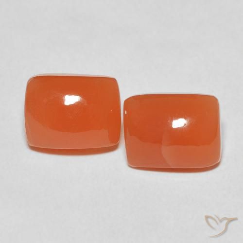 5.05ctw Natürlicher Mittelorange Mondstein, Kissen, Lichtdurchlässig