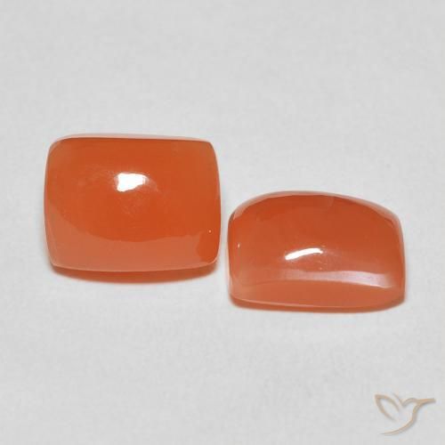 5.05 ct natürliche Mittelorange Mondstein-Edelsteine, Kissen, Lichtdurchlässig