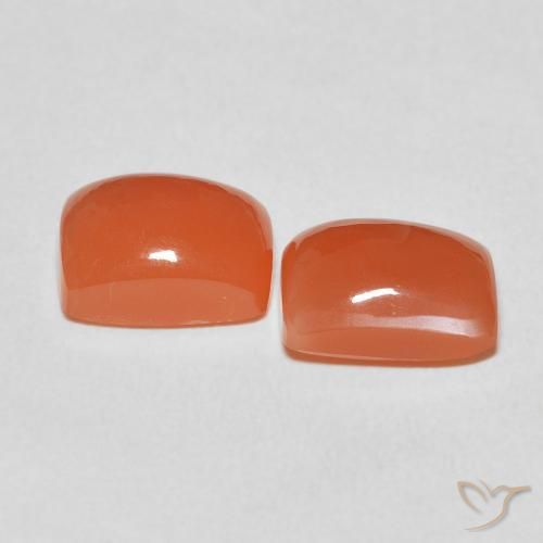 5.05 ct natürliche Mittelorange Mondstein-Edelsteine, Kissen, Lichtdurchlässig