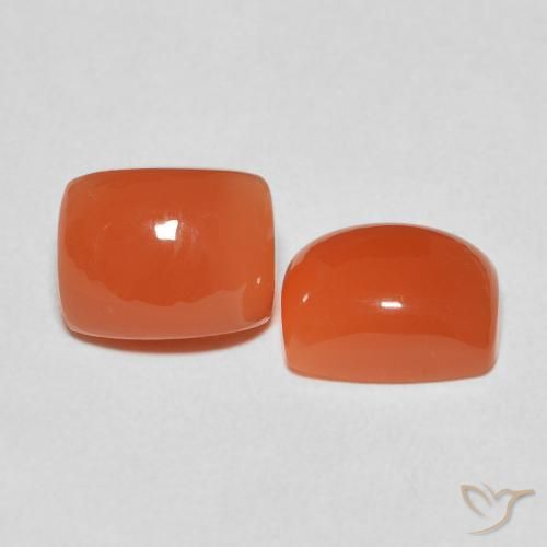 5.34 ct natürliche Mittelorange Mondstein-Edelsteine, Kissen, Lichtdurchlässig