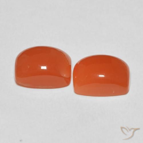 5.34 ct natürliche Mittelorange Mondstein-Edelsteine, Kissen, Lichtdurchlässig