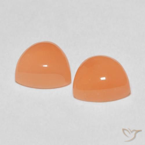 3.93 ct natürliche Medium Light-Orange Mondstein-Edelsteine, Trillion, Lichtdurchlässig