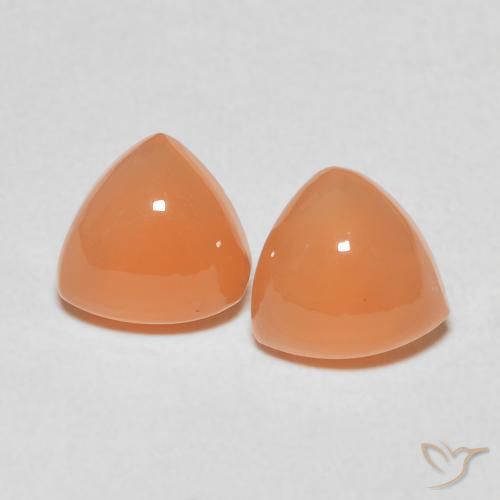 3,54 ct natürliche orangefarbener Mondstein-Edelsteine, Trillion, Lichtdurchlässig