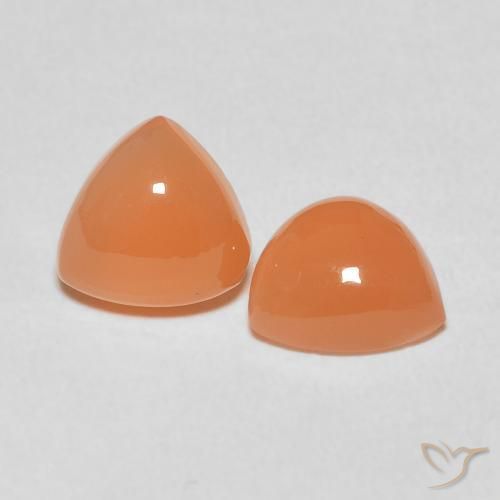 3,54 ct natürliche orangefarbener Mondstein-Edelsteine, Trillion, Lichtdurchlässig