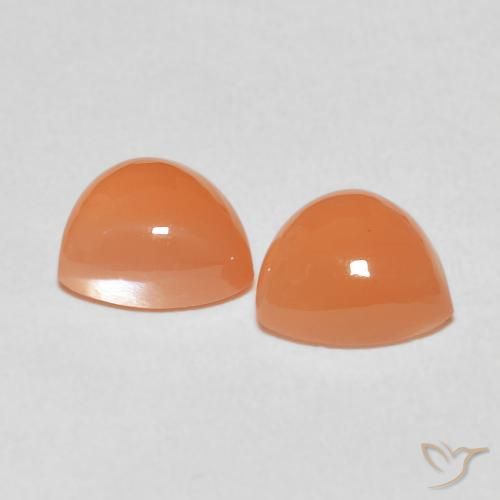 3,54 ct natürliche orangefarbener Mondstein-Edelsteine, Trillion, Lichtdurchlässig