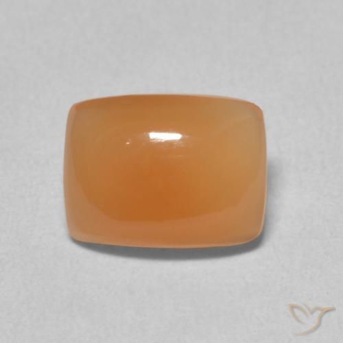 2.19ct Natürlicher Warme Aprikosenorange Mondstein, Kissen, Lichtdurchlässig