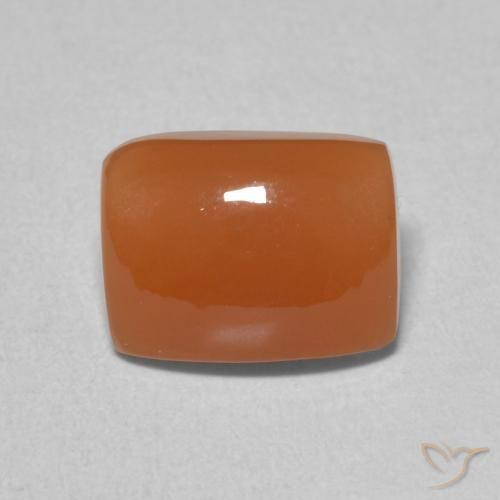 2.19ct Natürlicher tieforange Mondstein, Kissen, Lichtdurchlässig