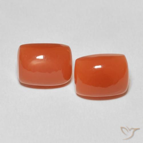 4.98ctw Natürlicher rötlich-orange Mondstein, Kissen, Lichtdurchlässig