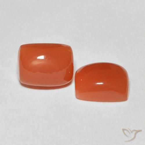 4.98 ct natürliche rötlich-orange Mondstein-Edelsteine, Kissen, Lichtdurchlässig